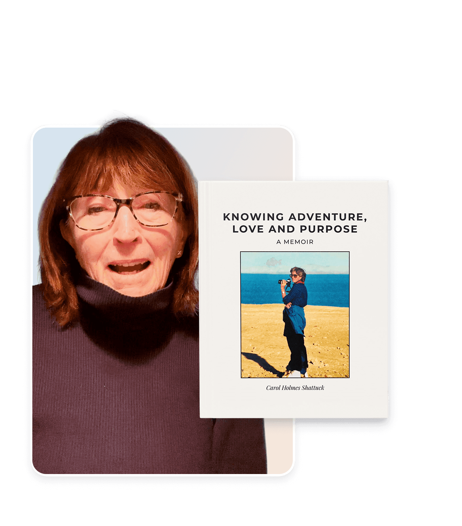 Carol Holmes Shattuck with her memoir