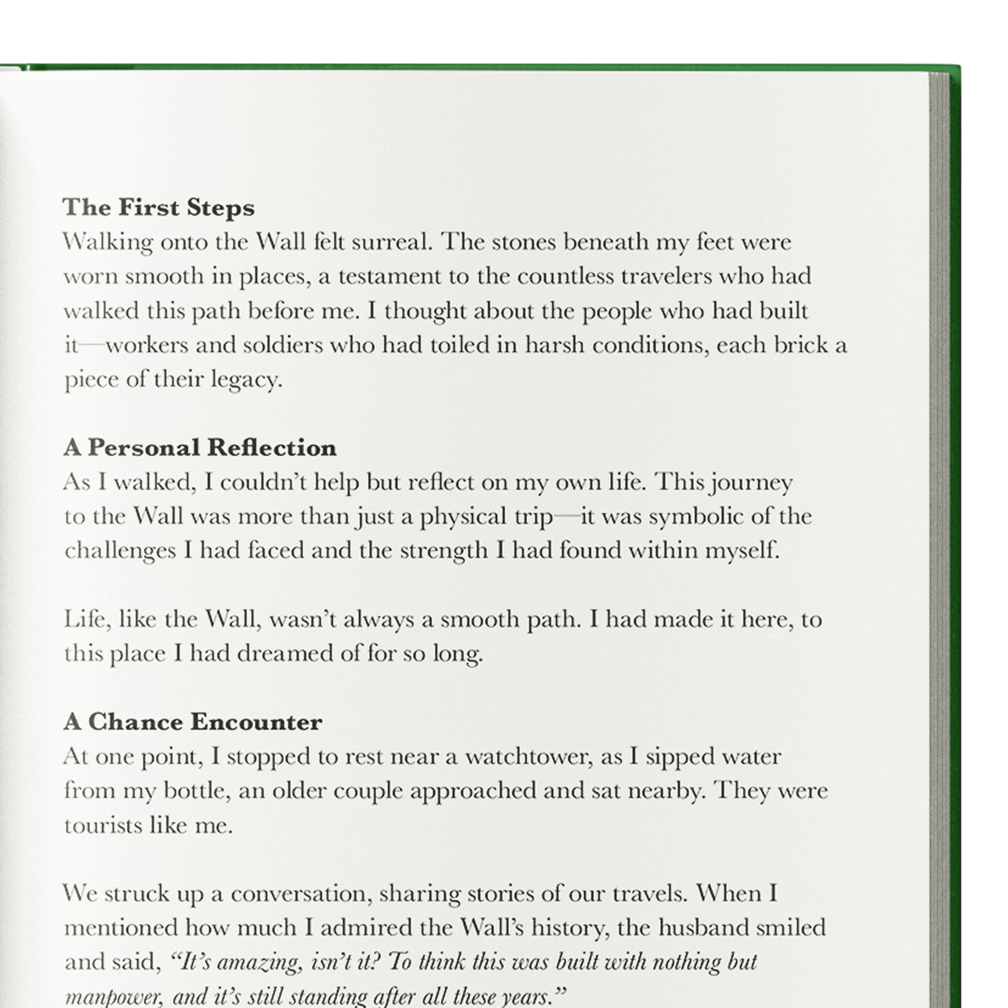 Bookstore-quality professionally formatted page